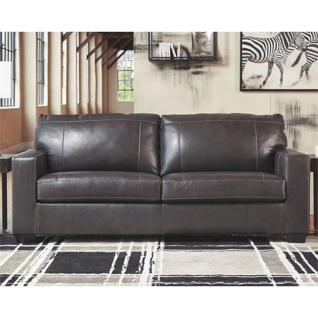 Gray Leather Sofa D8849