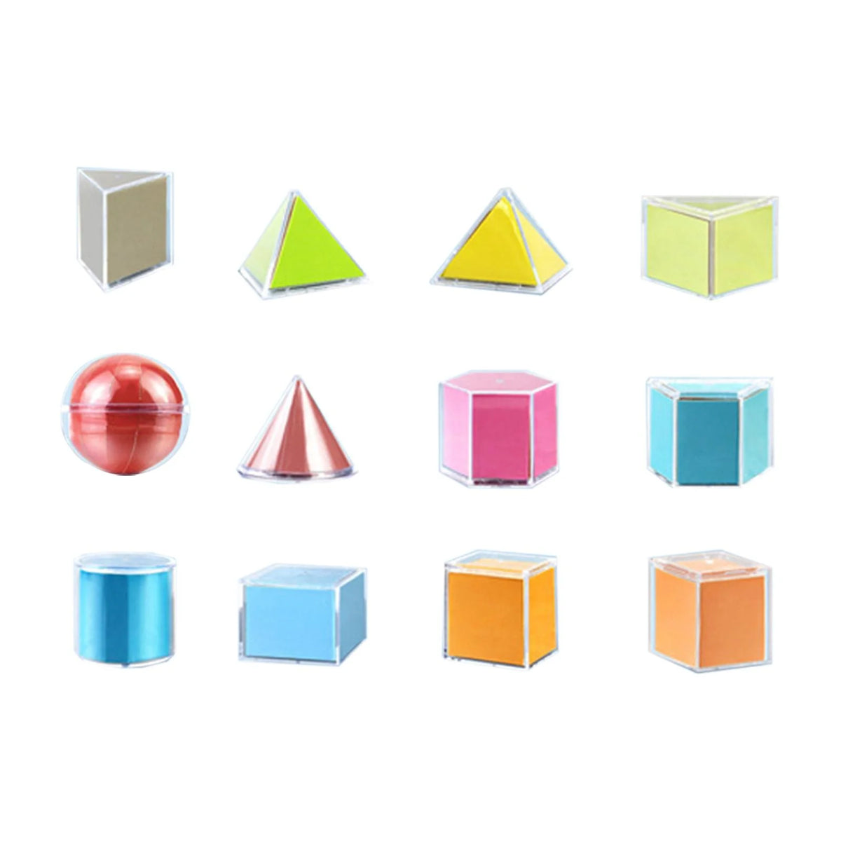 12 Pieces 3D Geometric Shapes Blocks Pattern Blocks Educational Toy C4103