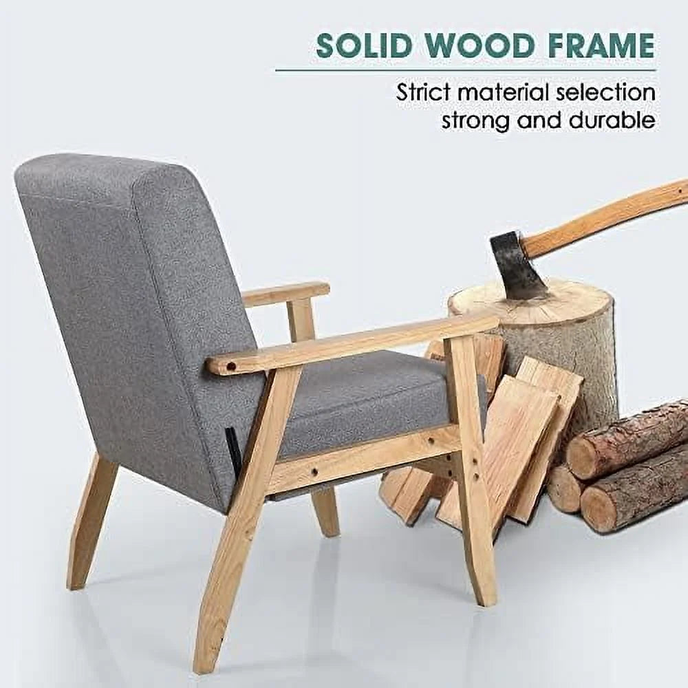 Beige Wooden Accent Chairs Set of 2 K2513