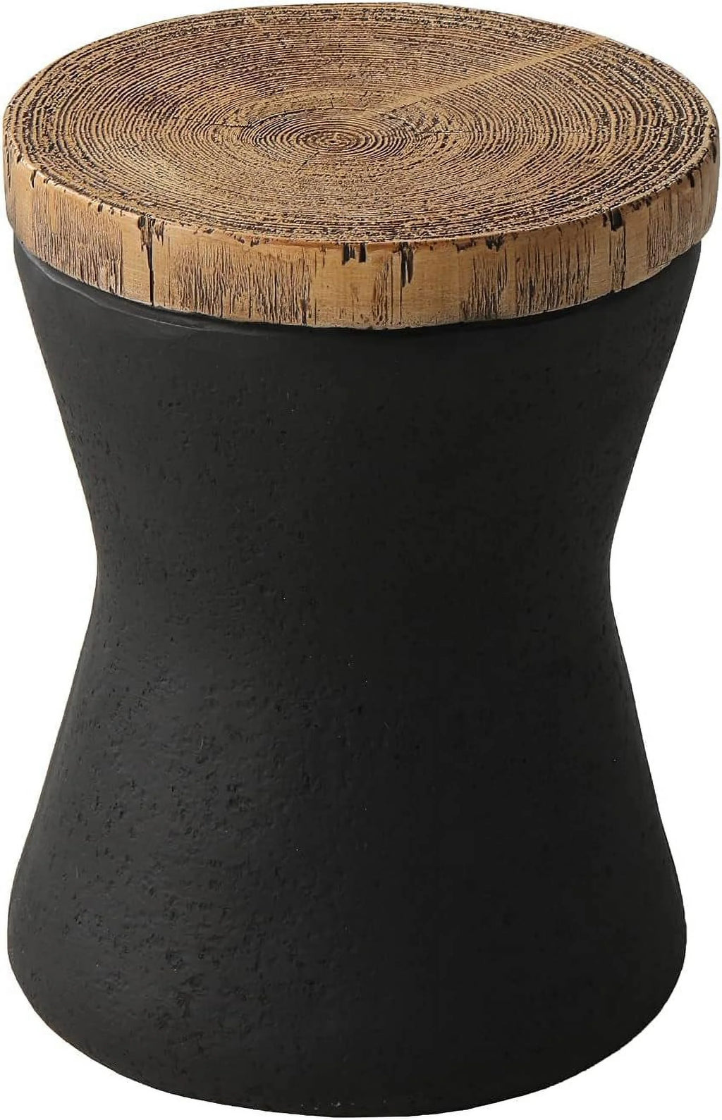 11" Hourglass Shaped Concrete Outdoor Accent Table X886216