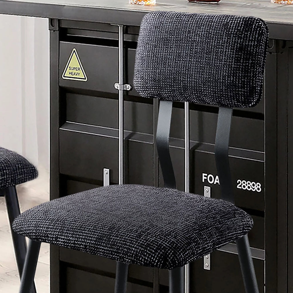 Industrial Black Bar Height Chairs Set of 2 F519472