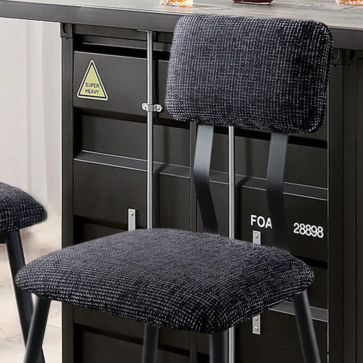 Industrial Black Bar Height Chairs Set of 2 F519472