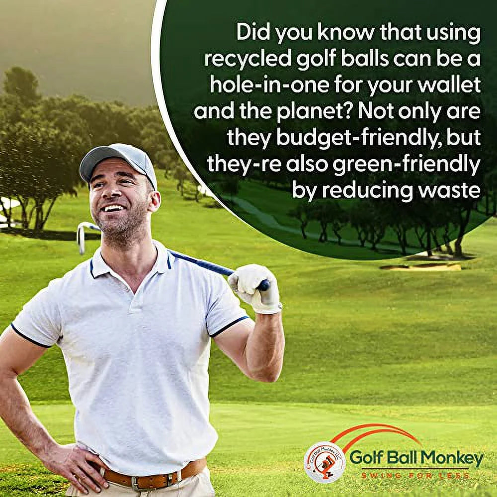 100 Pack Recycled Golf Balls with 15 Tees and Mesh Carrying Bag F297098