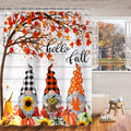 Fall Gnome with Pumpkin Shower Curtain, 72"x72"inch, Durable Fabric with 12 Hooks Q354759