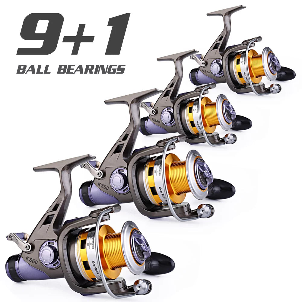 Carp Fishing Reel 9+1 Stainless Steel BB Bait Feeder Spinning Reel N801