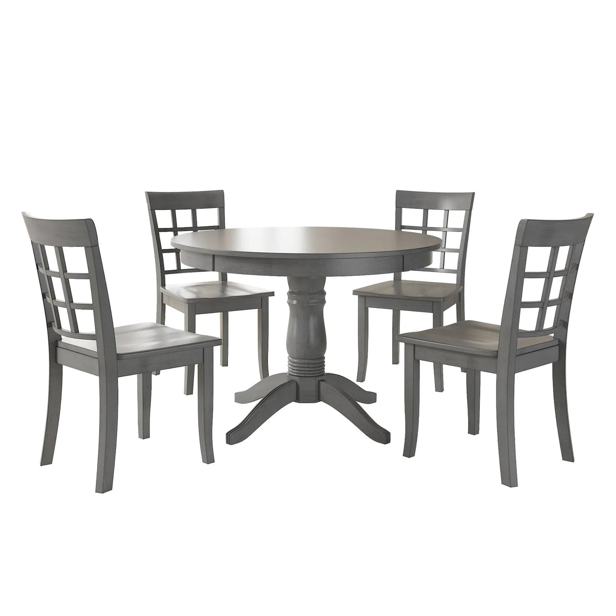 5-Piece Wood Dining Set Antique Gray S57278