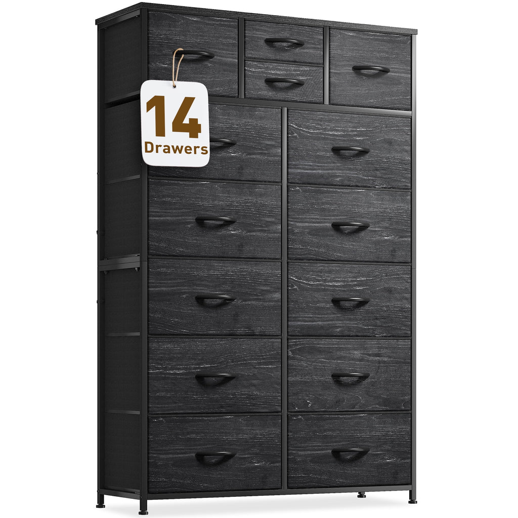 14 Drawer Charcoal Black Dresser L209