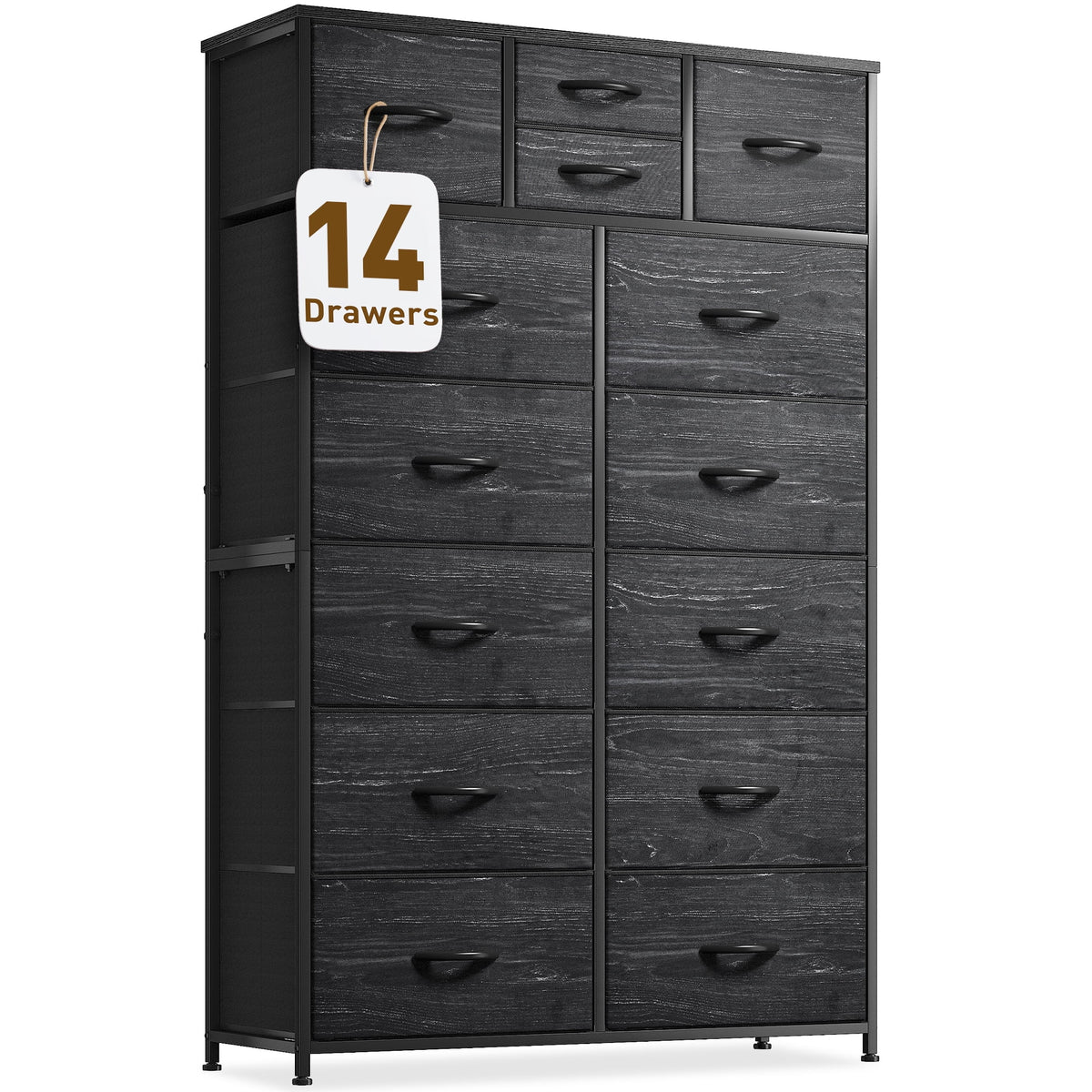 14 Drawer Charcoal Black Dresser L209