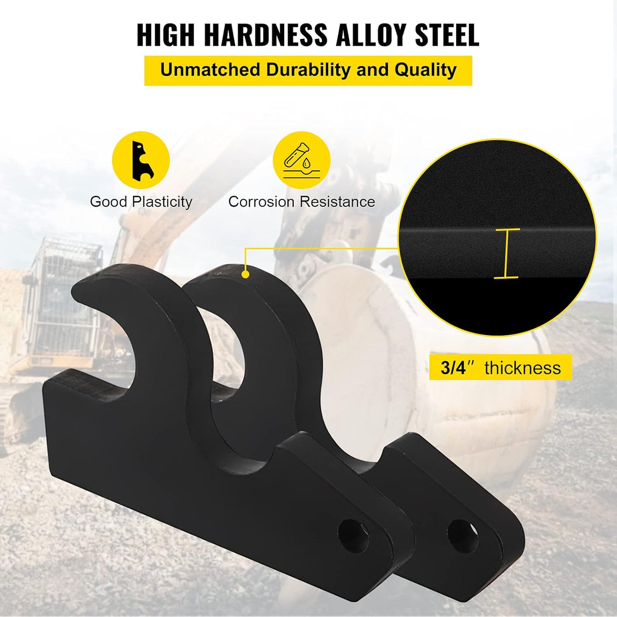 2pcs Black-Coating Steel Bucket Ears Attachment Q191637