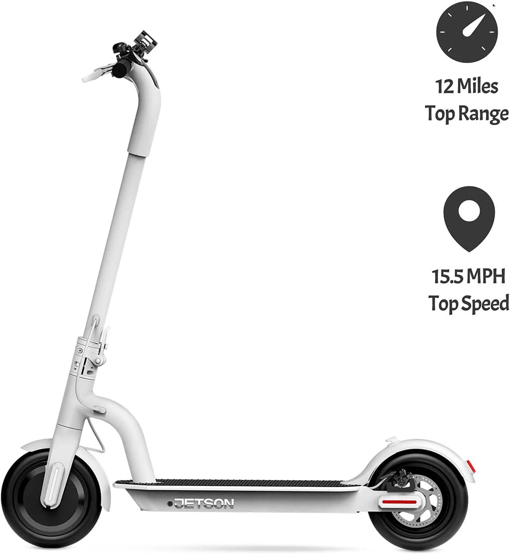 White Folding Electric Scooter with Phone Holder and LCD Display W7227