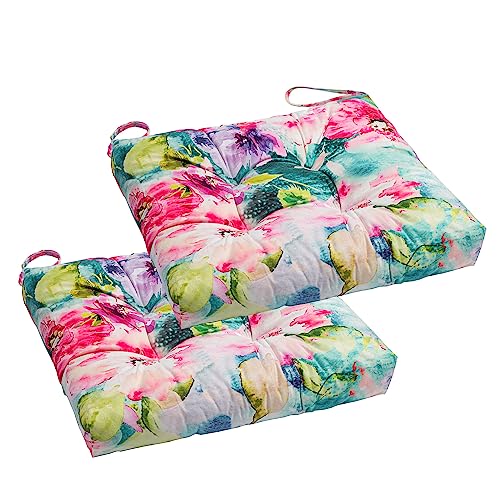 2-Pack Wicker Patio Seat Cushion Pad with Ties Y9046