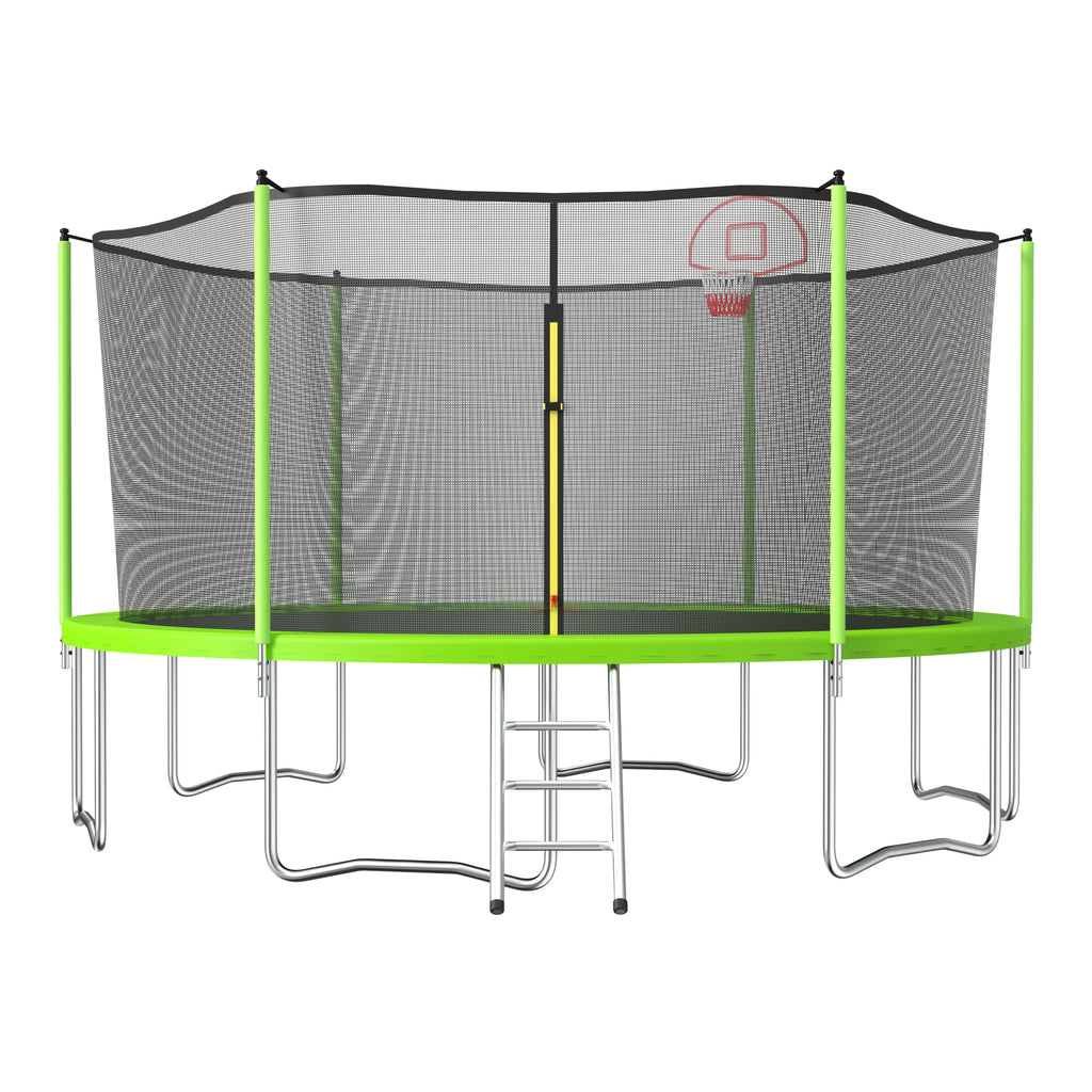 15FT Outdoor Trampoline with Enclosure Net R1580