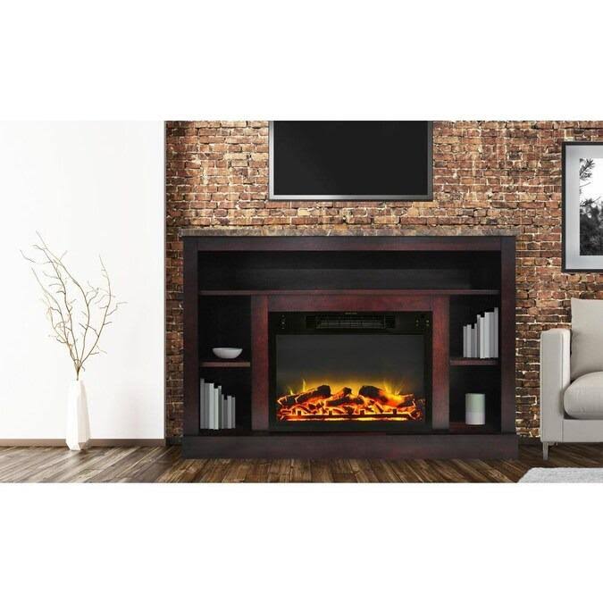 47 in. White Electric Fireplace Heater with TV Stand P6015