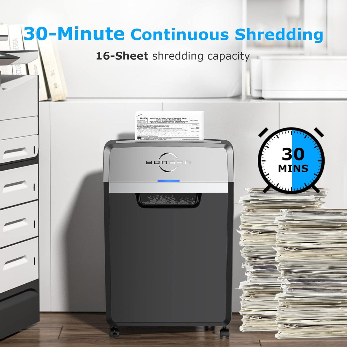 16-Sheet Micro-Cut Paper Shredder with 7.9-Gallon Pullout Basket U18072