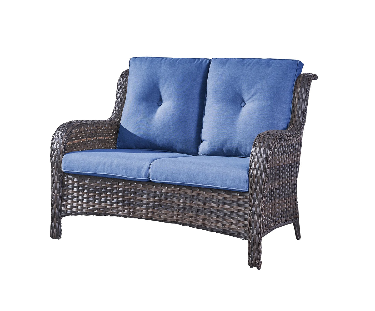 Blue 7Pcs Outdoor Rattan Patio Furniture Set with Cushion C160390
