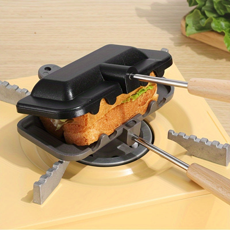 Non-Stick Dual-Sided Sandwich Waffle Maker Alloy Panini Grill Q1201
