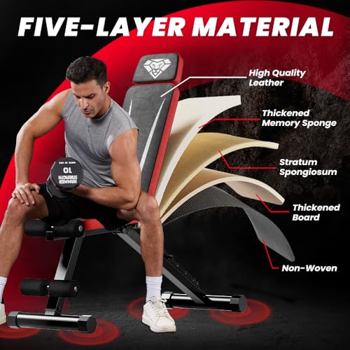 Adjustable Weight Bench with Headrest M8523