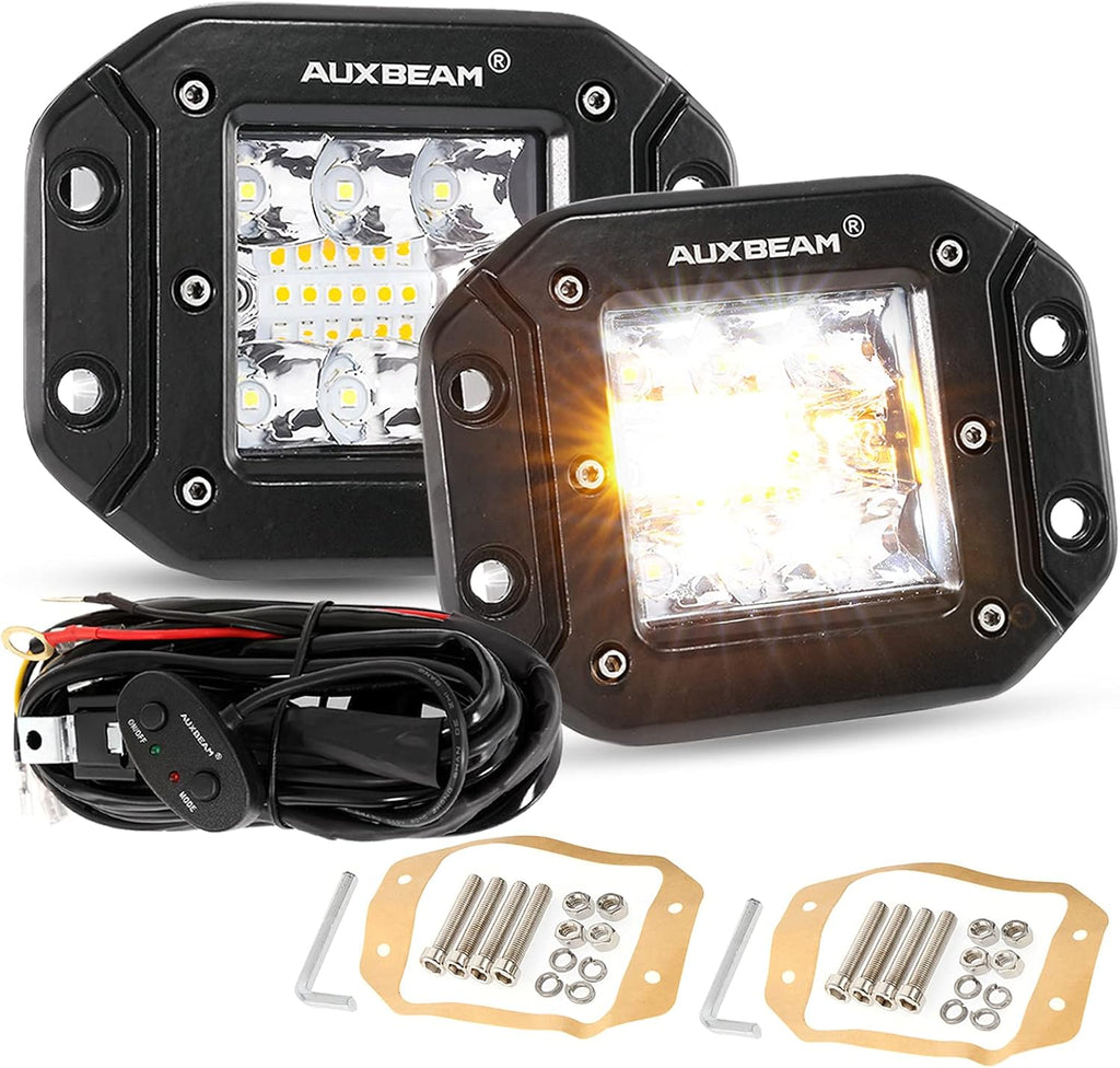 LED Amber Light Bar 12Inch 300W Spot Flood Combo Dual Color Offroad Light Bar Pack of 2 O15305