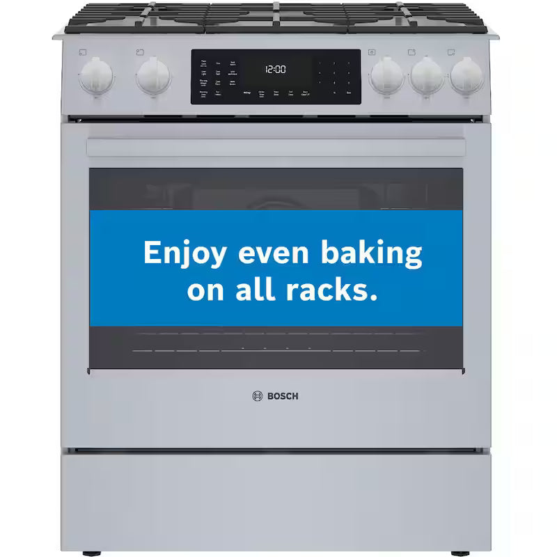 30 in. Slide-In Dual Fuel Range with Gas Stove and Electric Oven in Stainless Steel Q1299