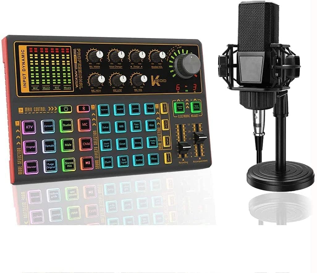 Pack of 2 Audio Interface with Audio Mixer and Live Sound Card D679424