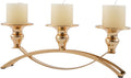 Gold 3 Arm Crystal Candle Holders J19273