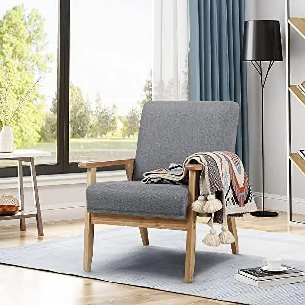 Beige Wooden Accent Chairs Set of 2 K2513
