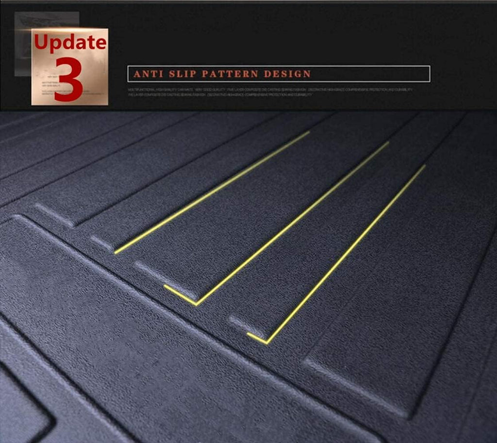 Black Heavy Duty Rubber Waterproof Rear Cargo Tray Trunk Floor Mat Protector Pack of 2 L875