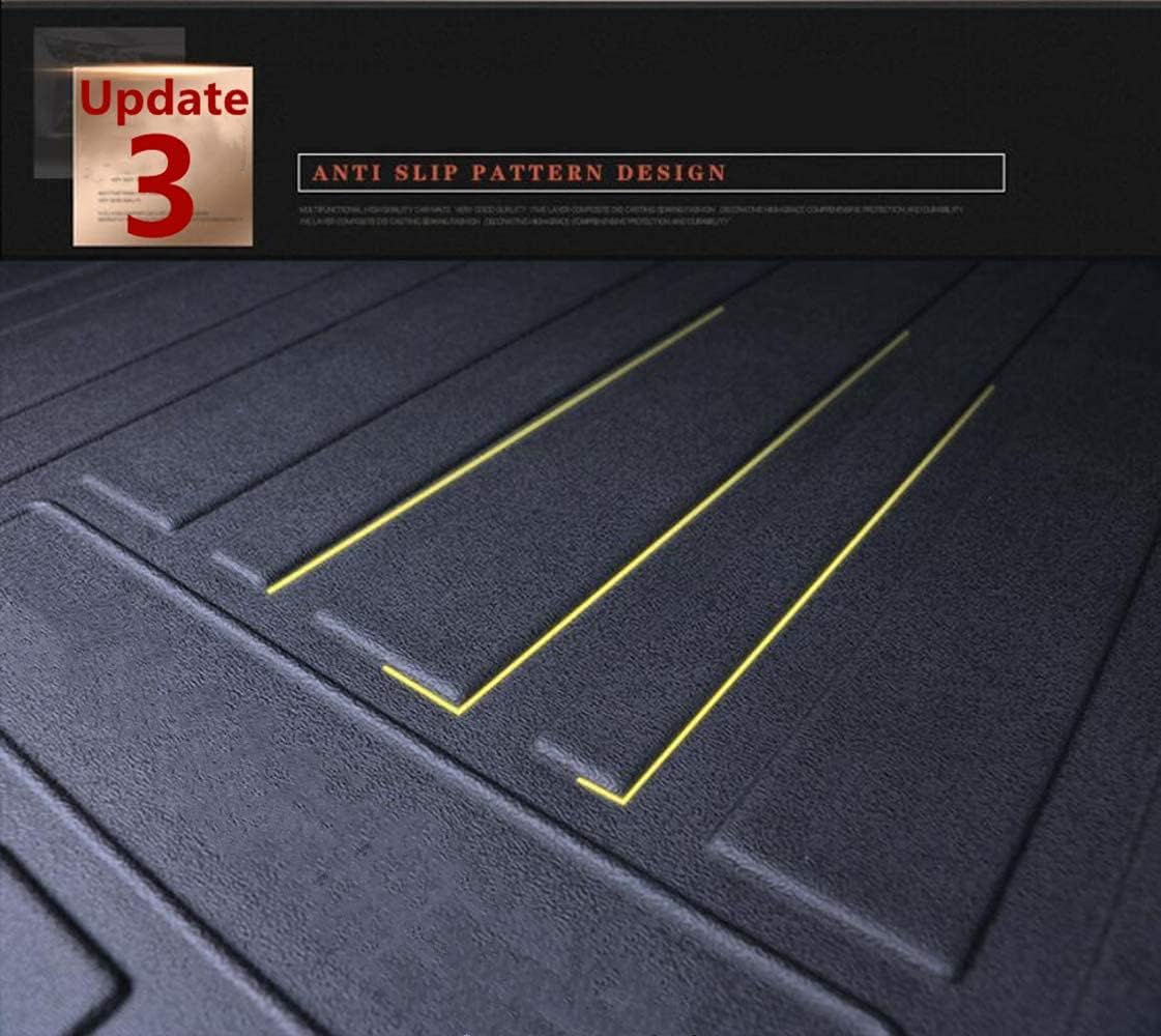 Black Heavy Duty Rubber Waterproof Rear Cargo Tray Trunk Floor Mat Protector Pack of 2 L875