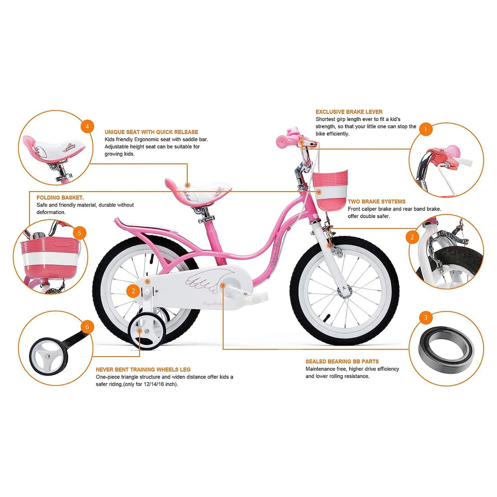 Pink 12 Carbon Steel Kids Bike P3016