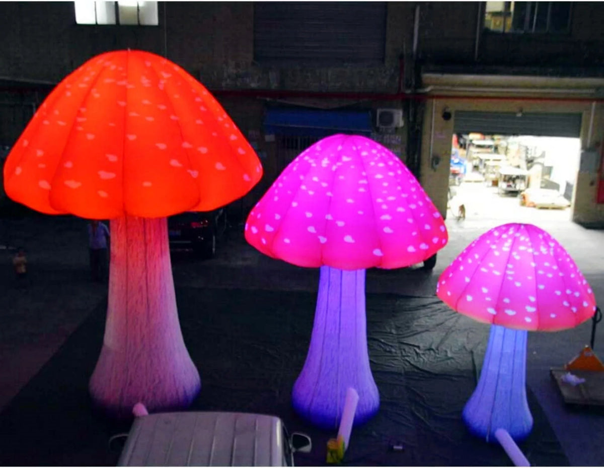6.56ft Giant Colored Inflatable Mushroom with LED Light A8255