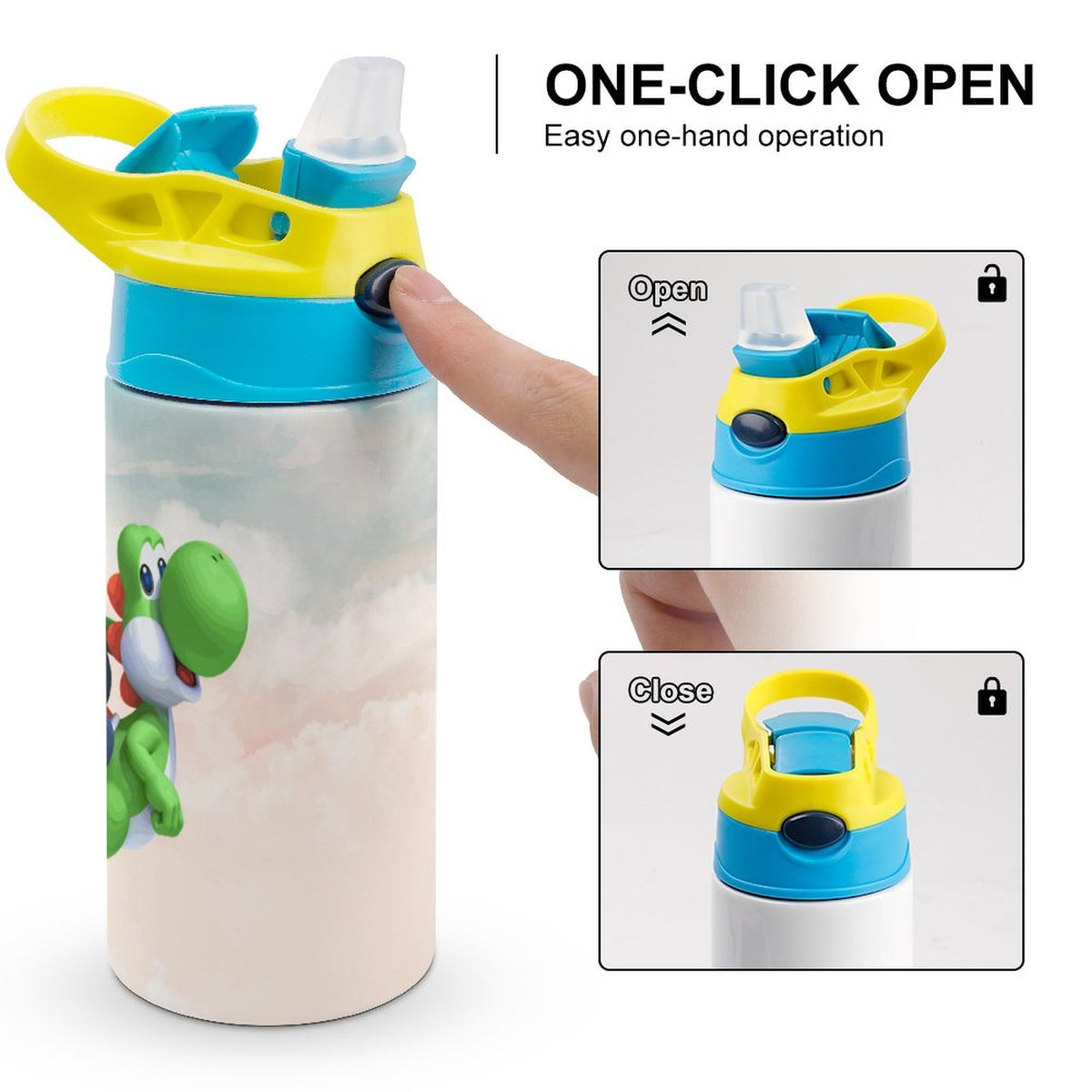 Insulated Water Bottle with Straw Stainless Steel Cup H85272