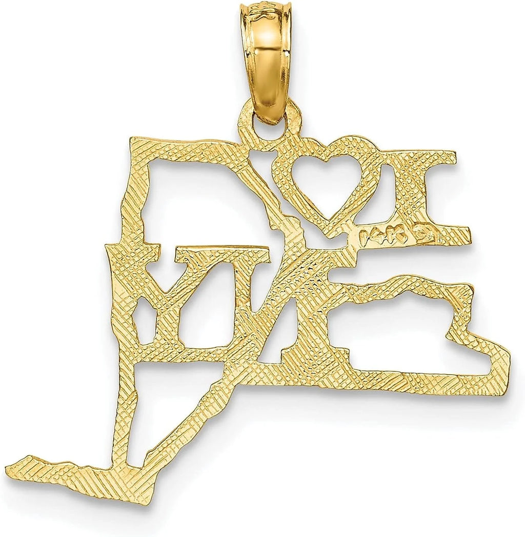 10K Yellow Gold New York State Pendant X2091