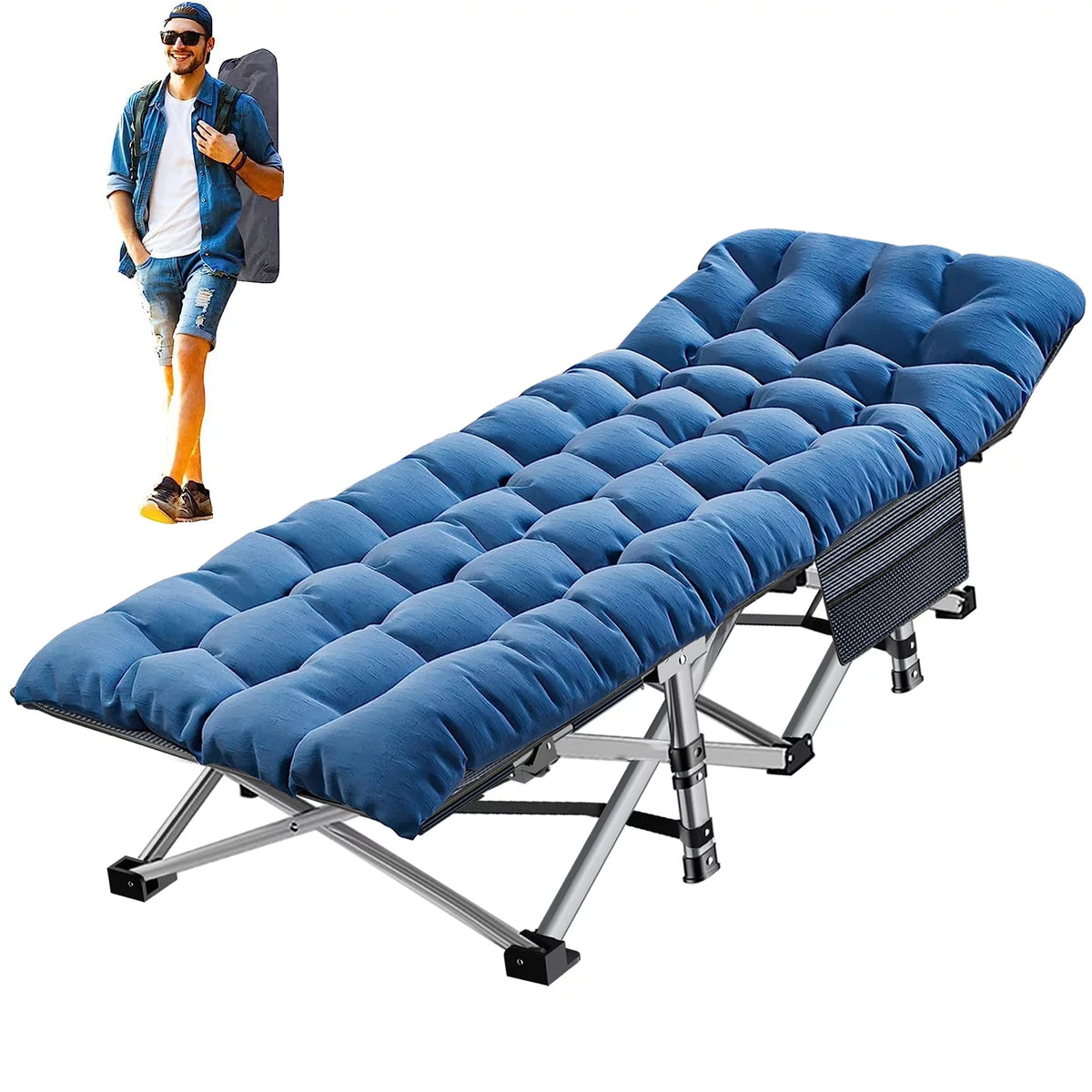 Folding Camping Cot with Carry Bag I925964