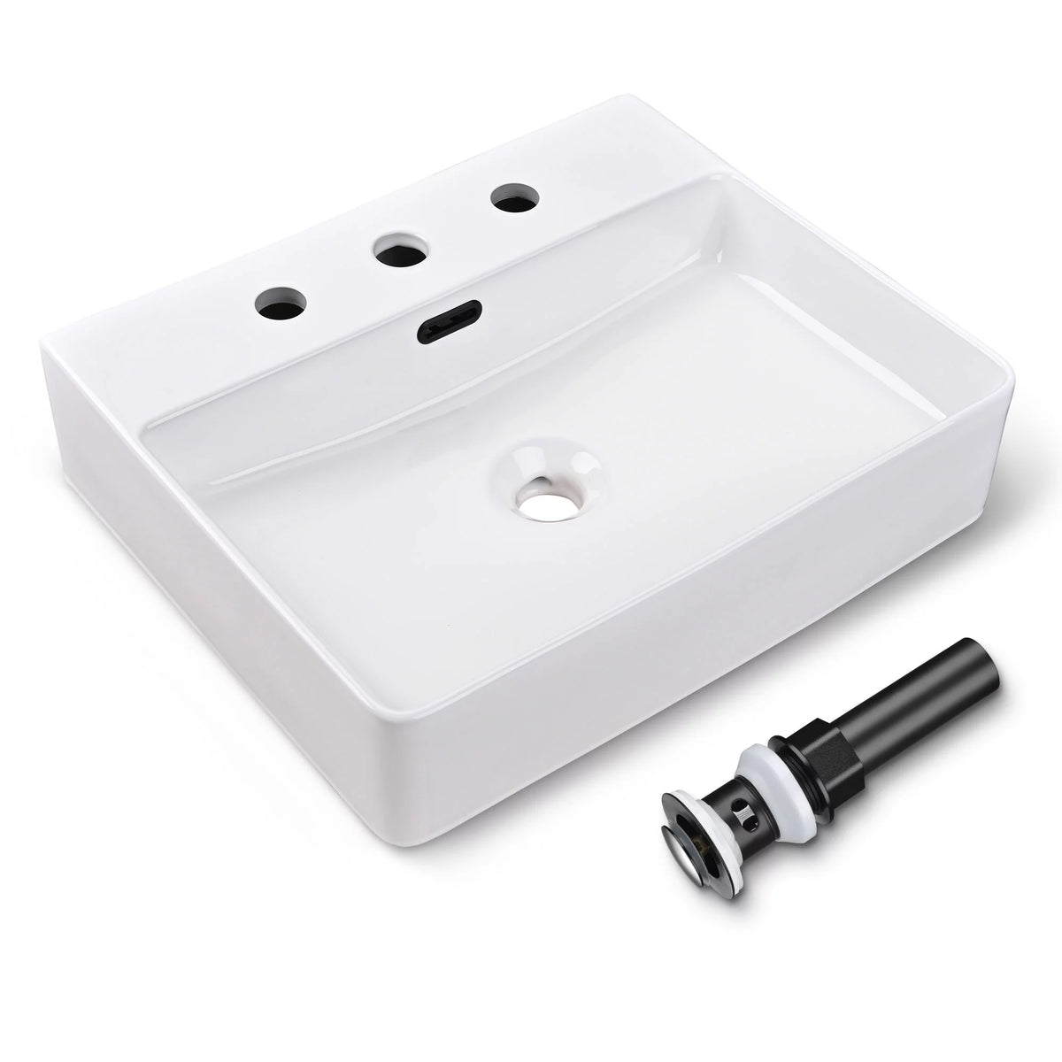 20" Rectangle White Ceramic Vessel Sink P32985