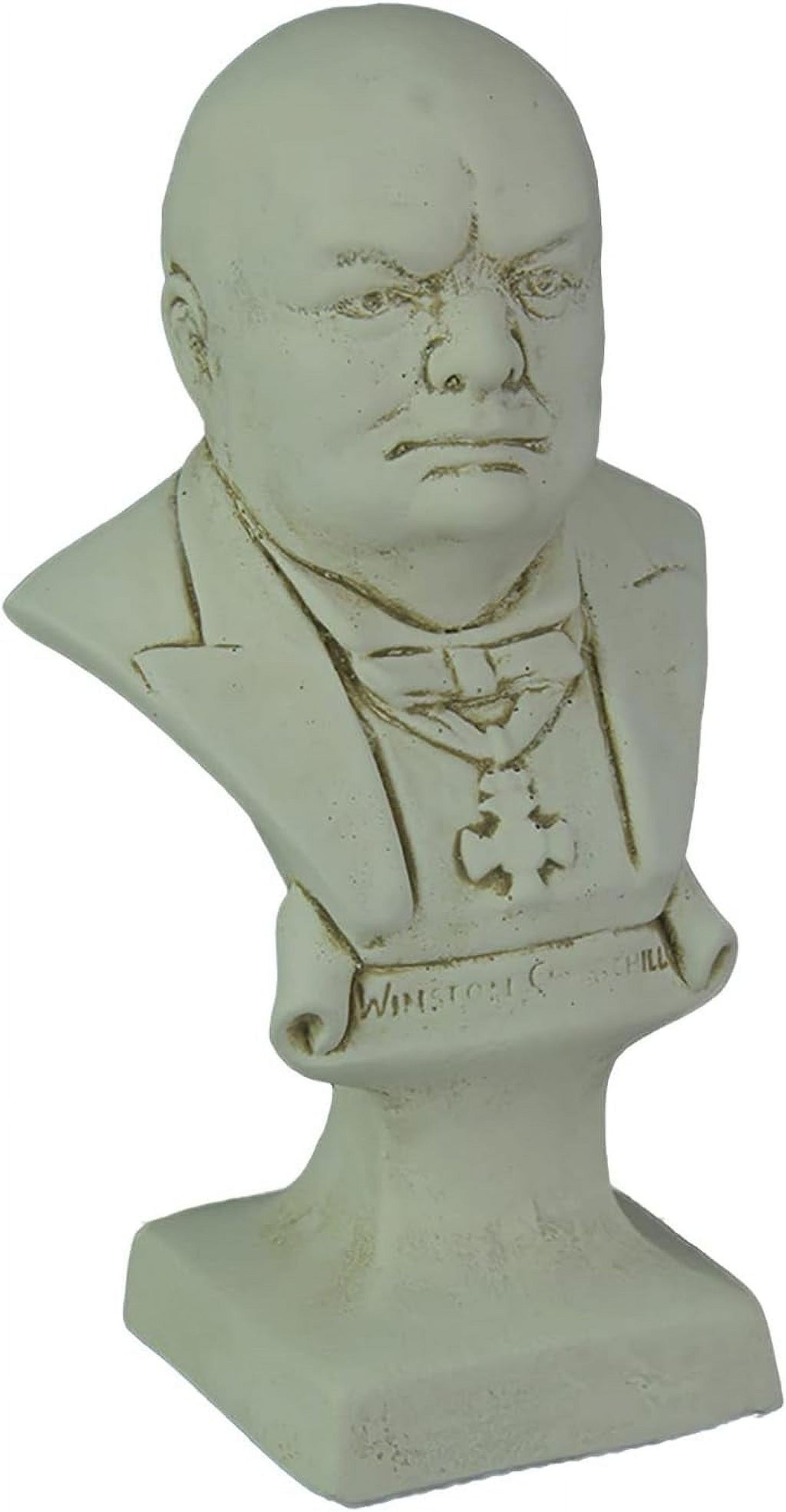 White Finish Churchill Bust Statue U9660