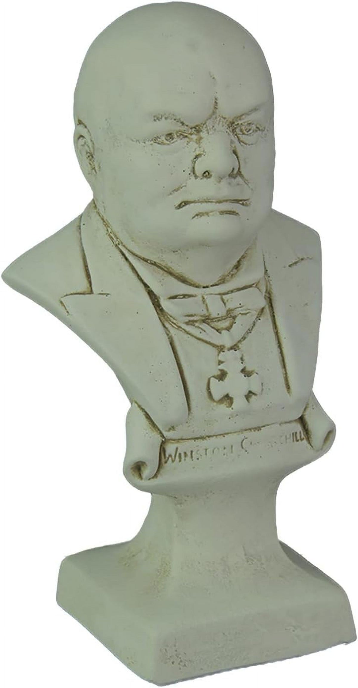 White Finish Churchill Bust Statue U9660