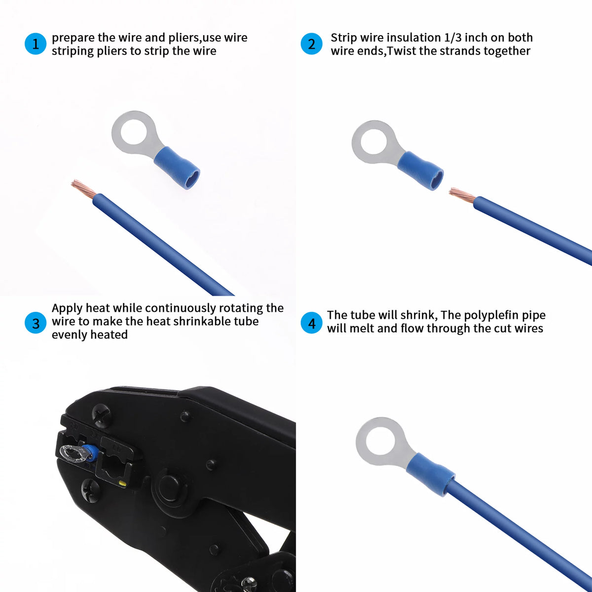 678Pcs Electrical Connector Kit Crimp Terminal Heat Shrink Tube Wire Connectors T575