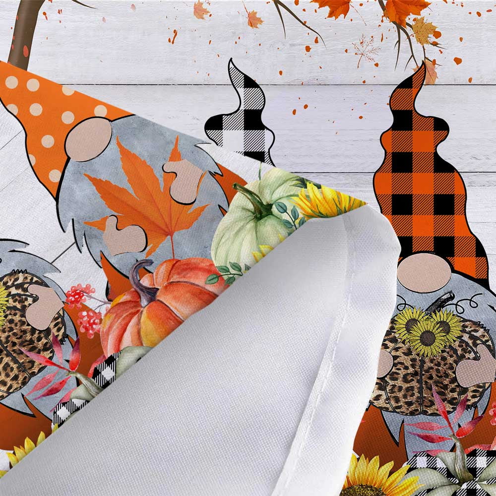 Fall Gnome with Pumpkin Shower Curtain, 72"x72"inch, Durable Fabric with 12 Hooks Q354759