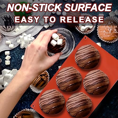 3 Pack Large 6-Cavity Semi Sphere Silicone Baking Molds T49750