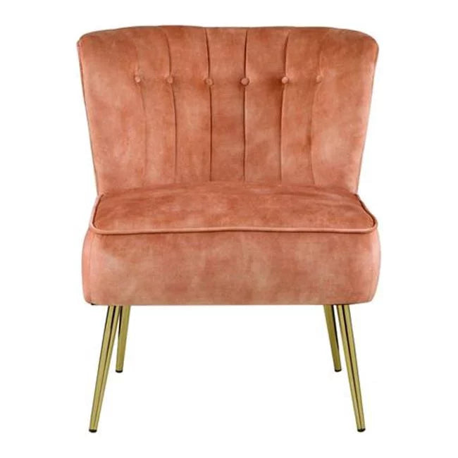 Burnt Orange Velvet Slipper Chair M513