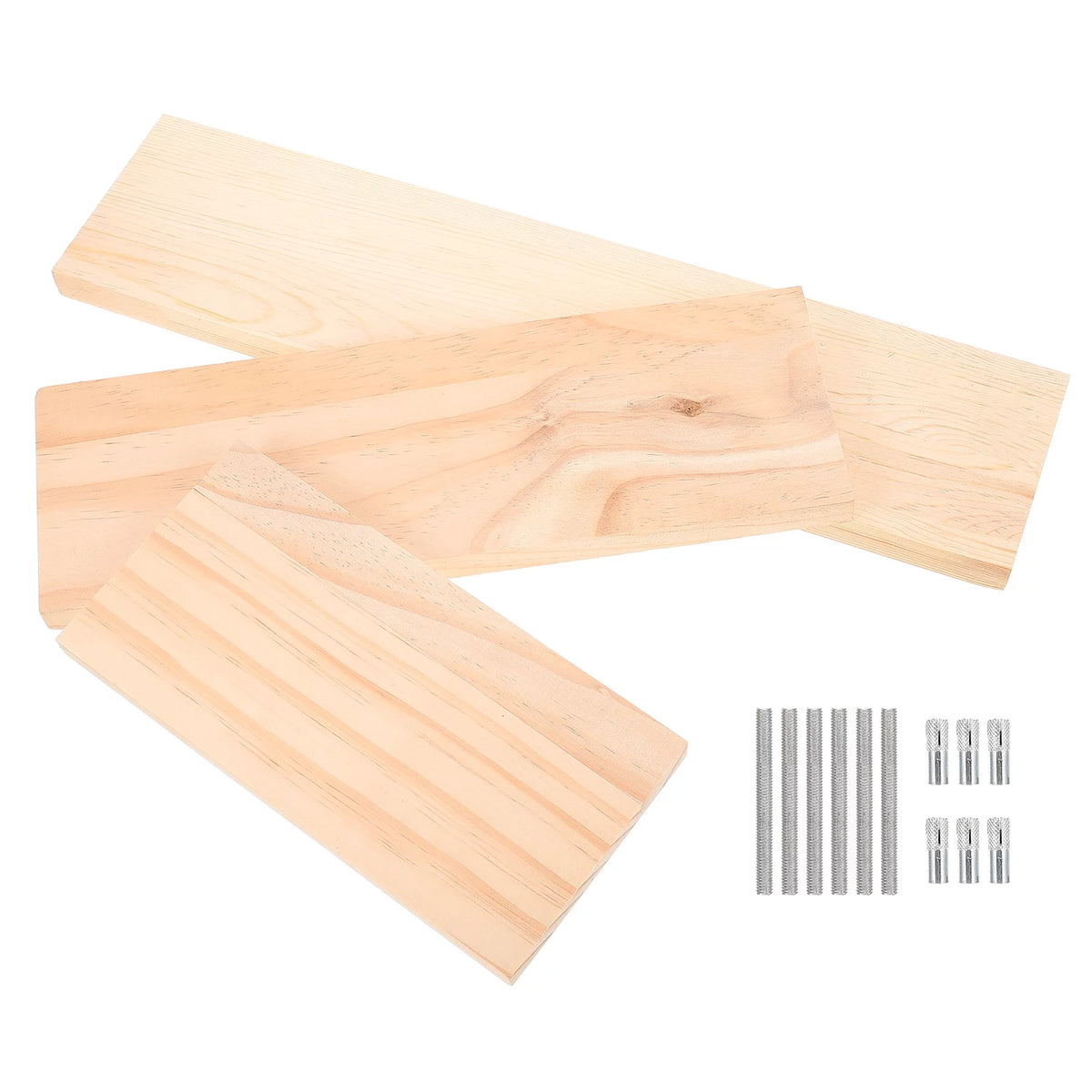 3 Sets of Wall-mounted Wooden Floating Shelf Kit H376578
