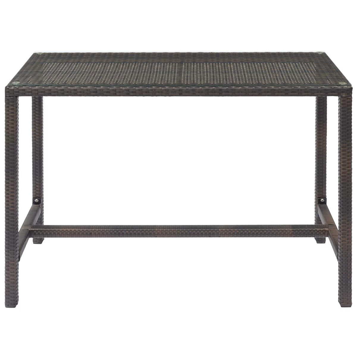 Brown Rattan Wicker Glass Side Table W871206