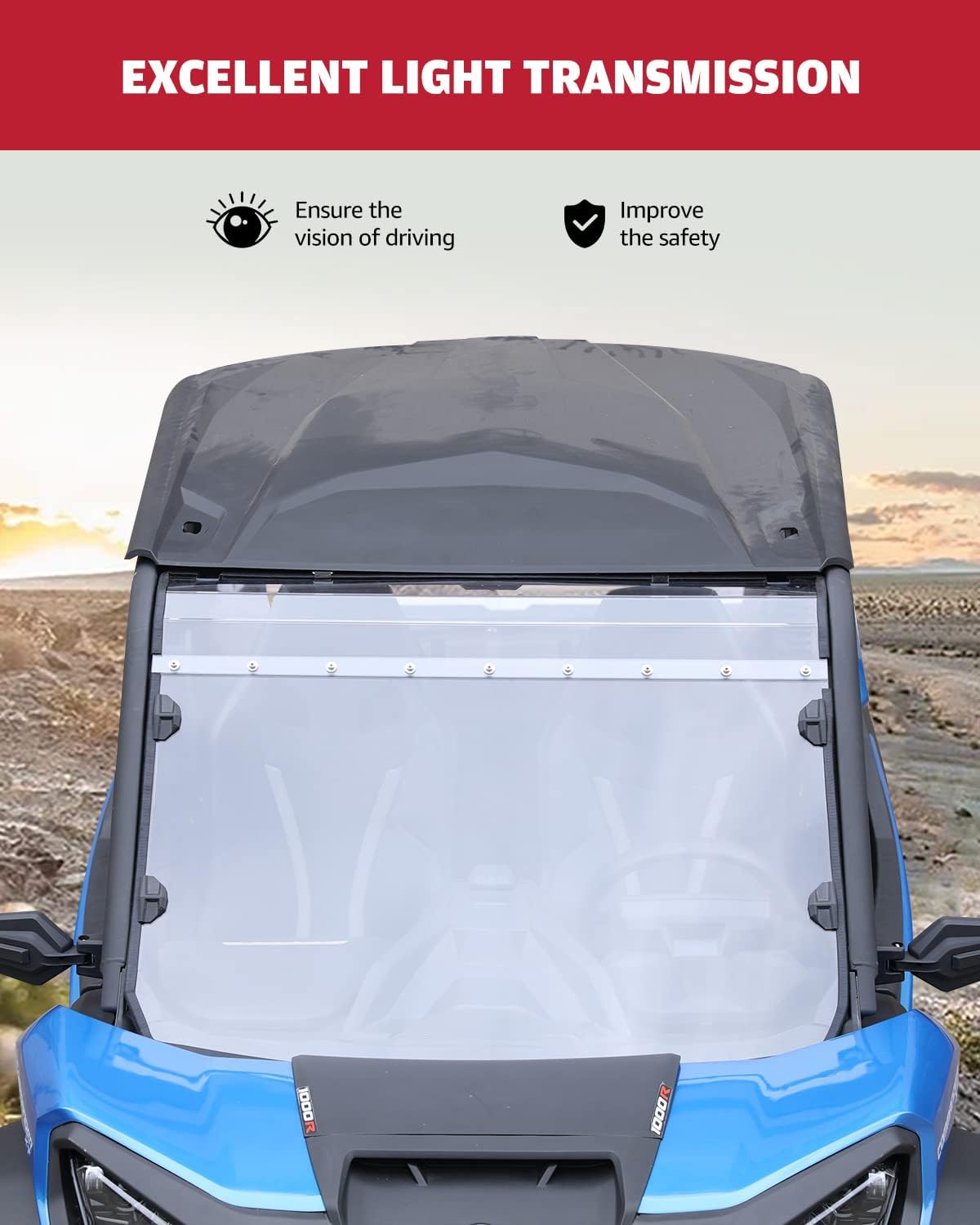 Clear Tough Polycarbonate Front Windshield for Can Am Commander 1000 J149352