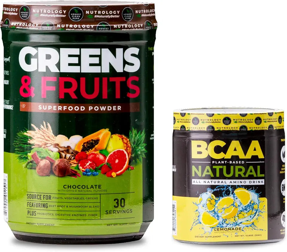 Chocolate Superfood Powder and Lemonade Plant Based BCAA Powder F41389