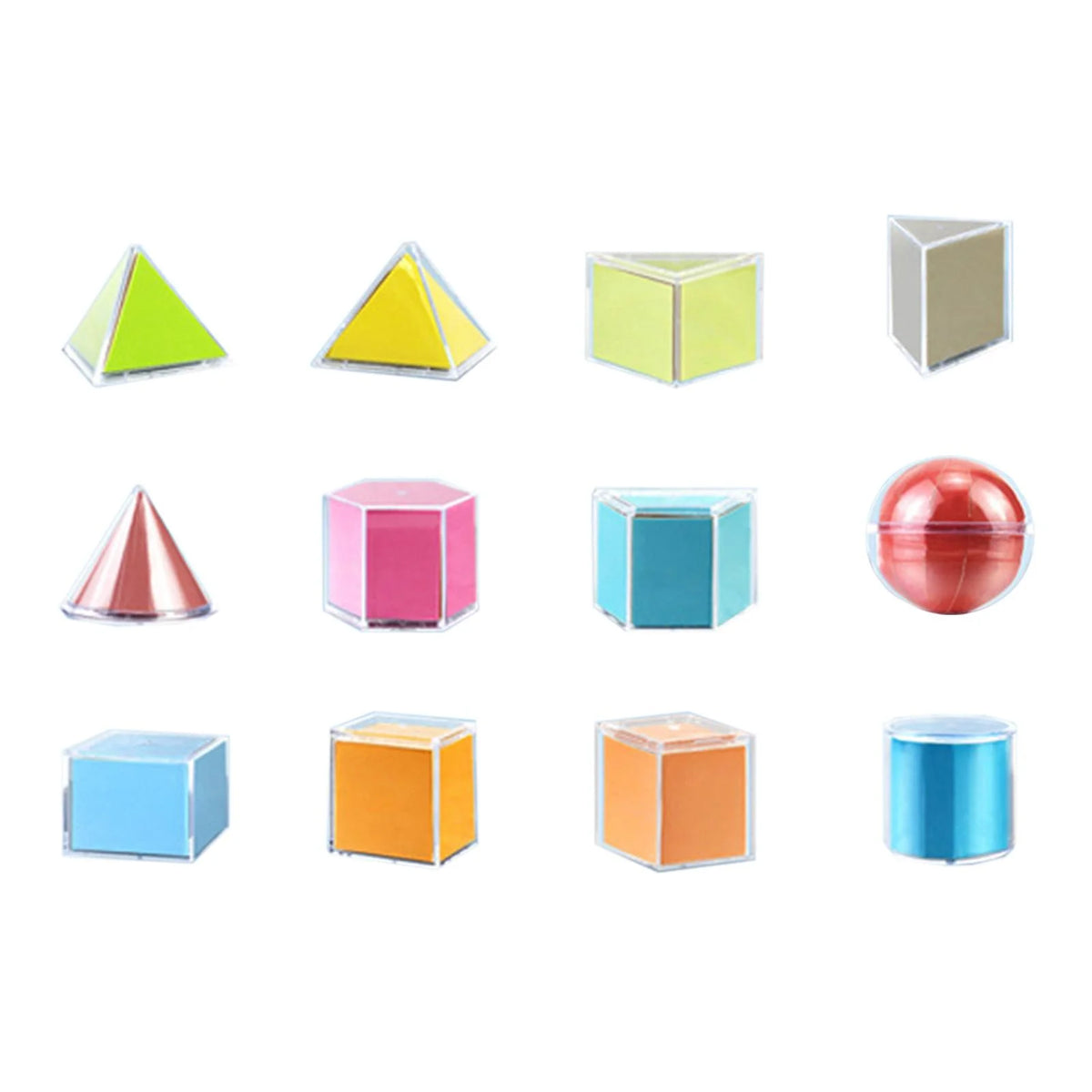 12 Pieces 3D Geometric Shapes Blocks Pattern Blocks Educational Toy C4103