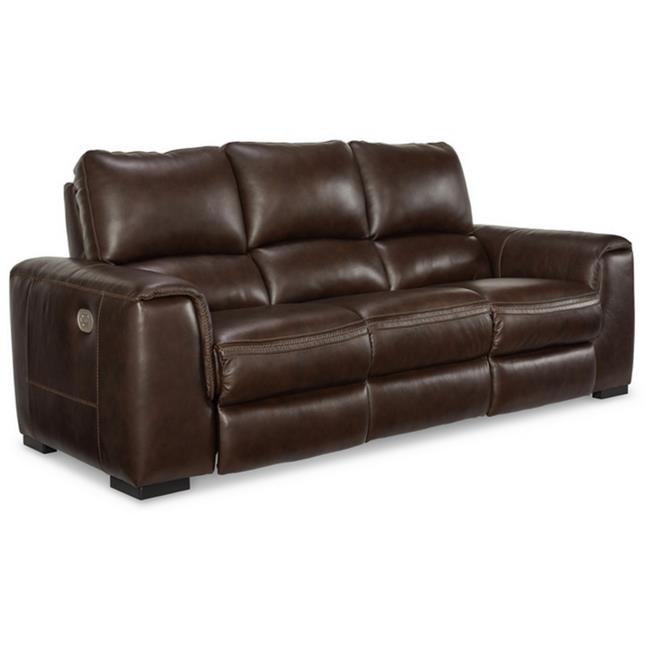 Dark Brown Dual Power Recliner Sofa with USB Port H6937