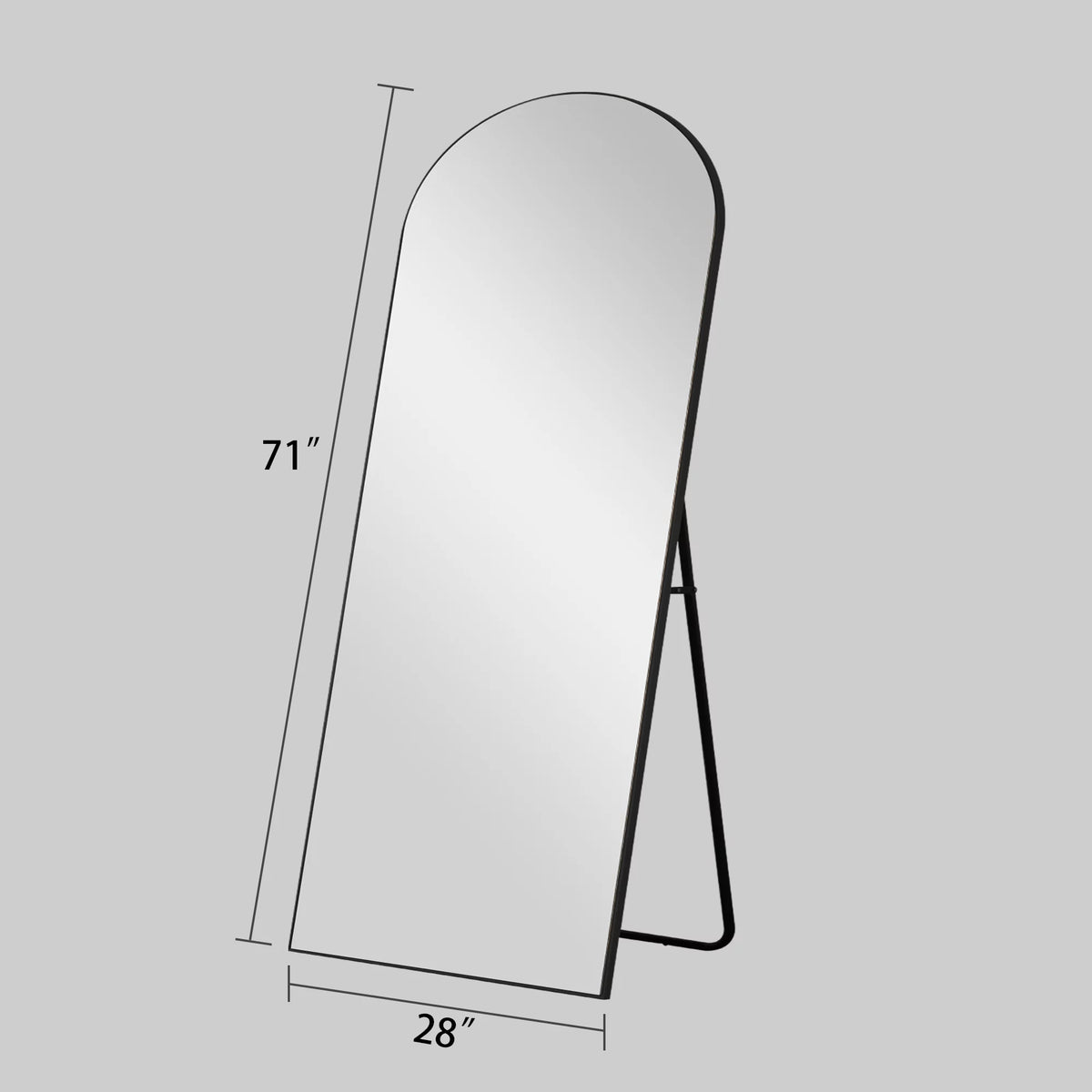 71"x28" Black Arched Full Length Mirror Z1375