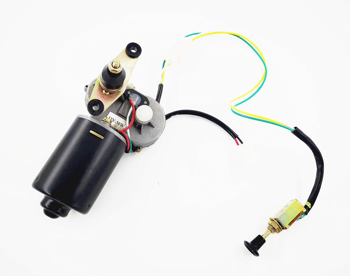 12V Electric UTV Windshield Wiper Motor Kit Hard Coated Polycarbonate Pack of 2 Z878502