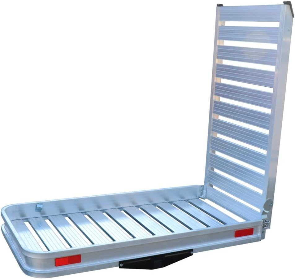 Hitch Mounted Aluminum Carrier with Ramp for Wheelchairs and Scooters U244311