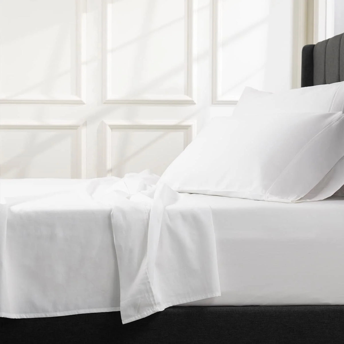 White 300 Thread Count Cotton Sateen Sheet Set A293685